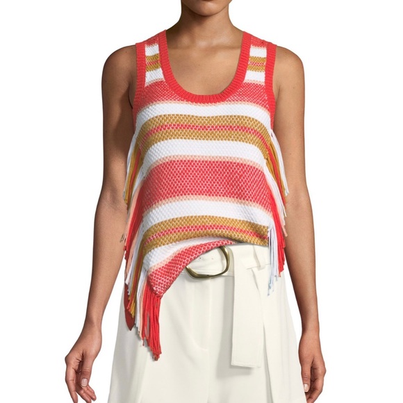 NWT: DEREK LAM 10 Crosby | Knitted Fringed Top - Picture 3 of 8